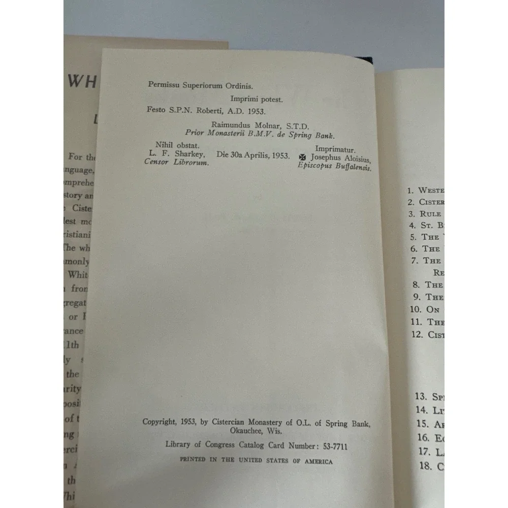 The White Monks by Louis J. Lekai Cistercian Monastery 1953 Hardcover